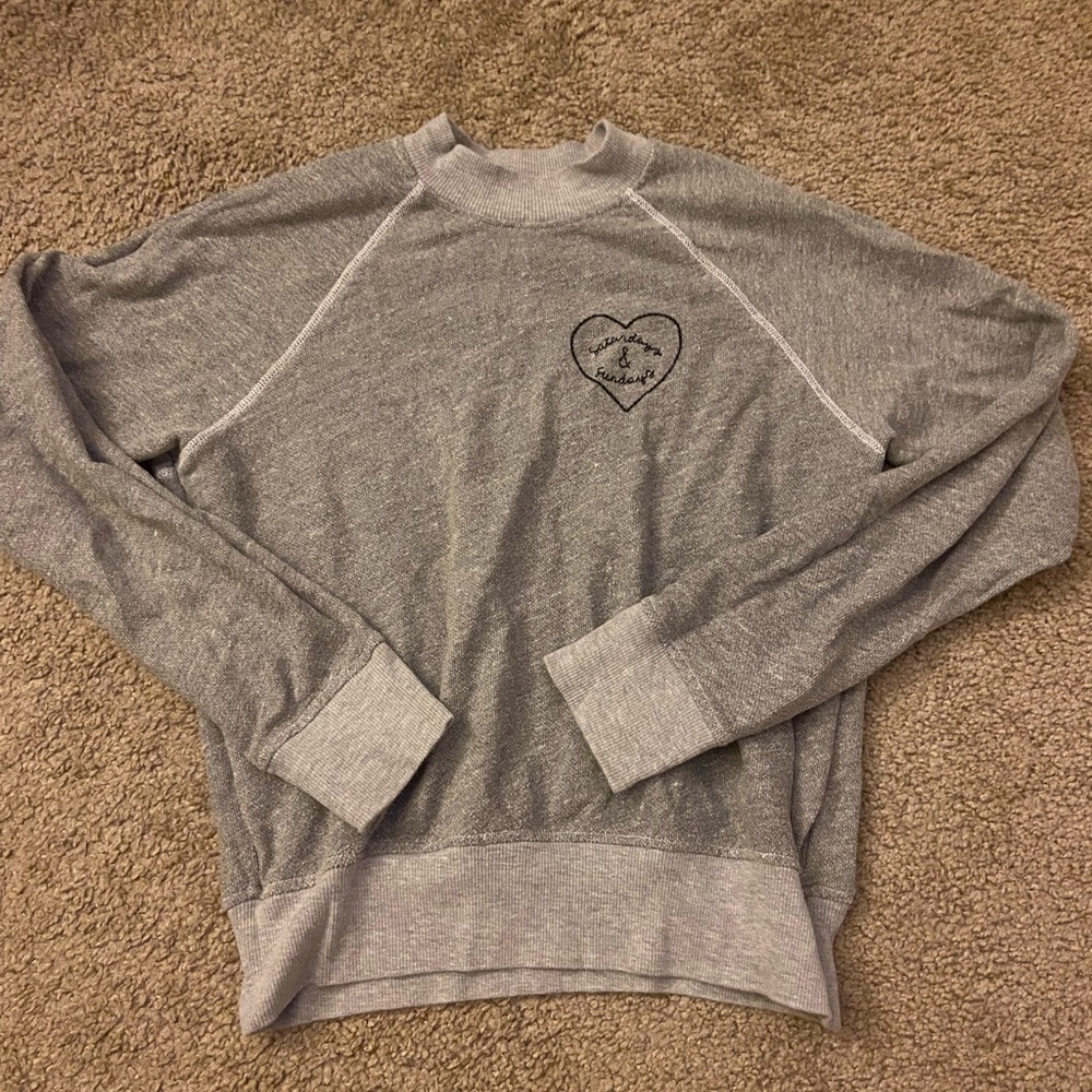 saturdays and sundays heart crewneck